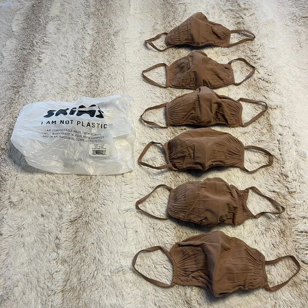 SKIMS Seamless Face Masks pack of 6 Sienna